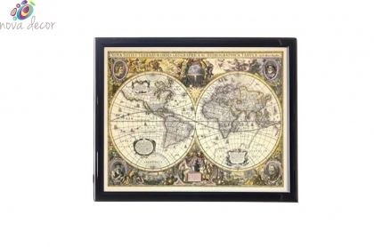 Mylar framed print "Map of the World"