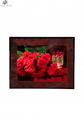 Mylar Framed Print - Bouquet of red roses