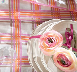 Tablecloth with colorful lines