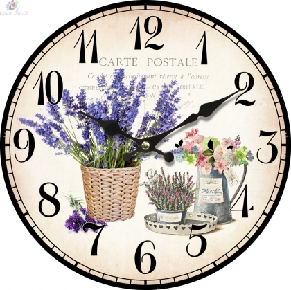 Wall clock Bouquet of lavender