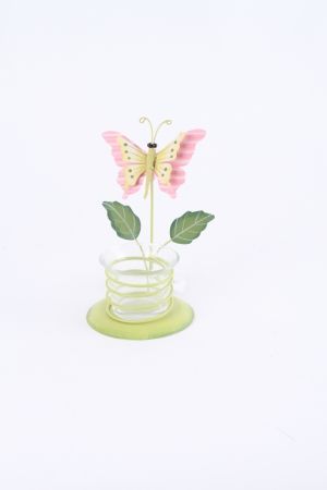Tea light holder Pink butterfly