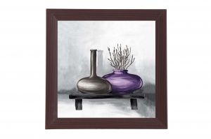 Framed Print - Purple vases
