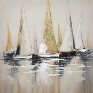Oil painting Golden boats