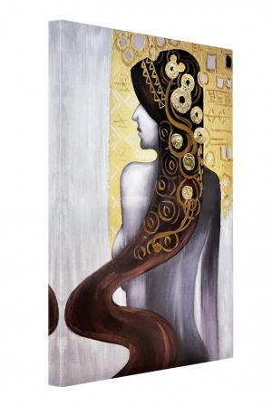 Oil painting Golden woman