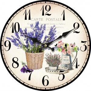 Wall clock Bouquet of lavender