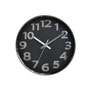 Стенен часовник Черно и сребърно
