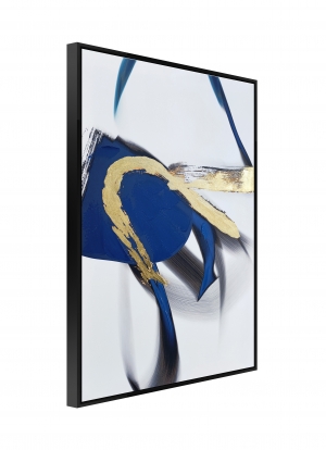 Картина с маслени бои Абстрактно в синьо и златно II