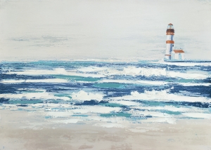 Oil painting The lighthouse and the sea