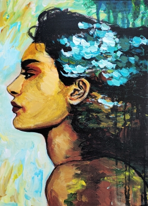 Oil painting Female profile