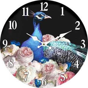 Wall clock Peacock