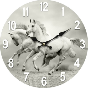 Wall clock Horses