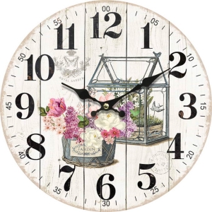 Стенен часовник Градина с безшумен часовников механизъм