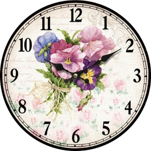 Wall clock Violets