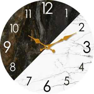 Стенен часовник Мрамор с безшумен часовников механизъм