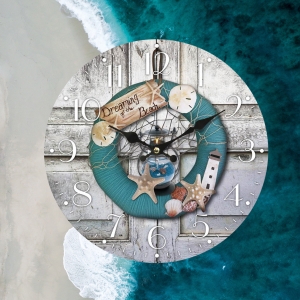Стенен часовник Морска мечта с безшумен часовников механизъм