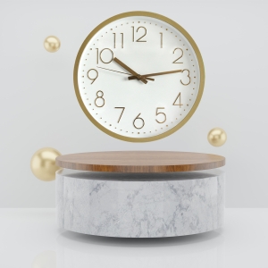 Wall clock Golden with silent mechanism