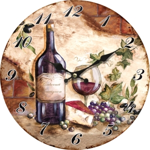 Wall clock Red wine 