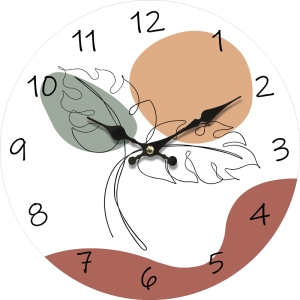 Стенен часовник Арт листа с безшумен часовников механизъм