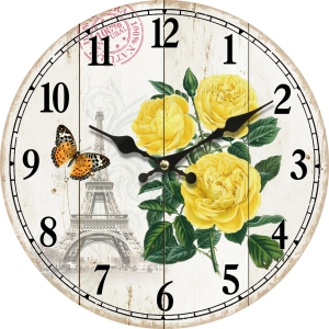 Стенен часовник Парижки рози  с безшумен часовников механизъм