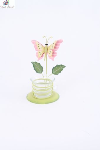 Tea light holder Pink butterfly