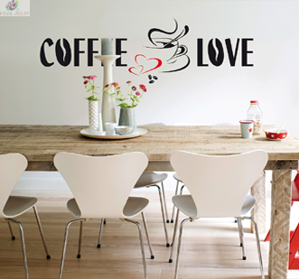Стикер за стена Кафе и Любов