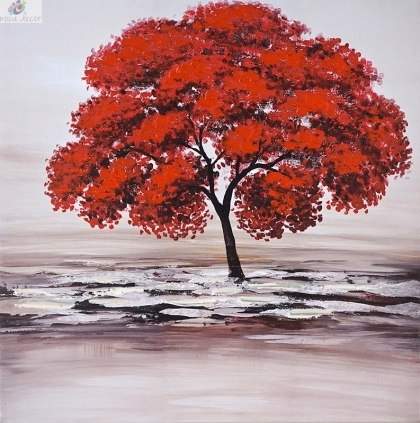 Oil painting Red tree