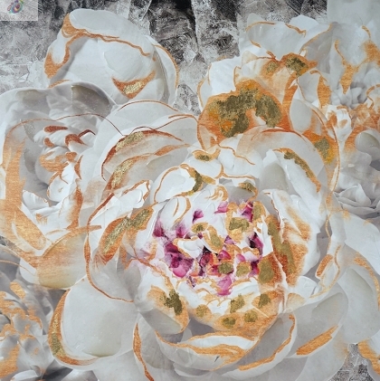 Oil painting Blossomed peony