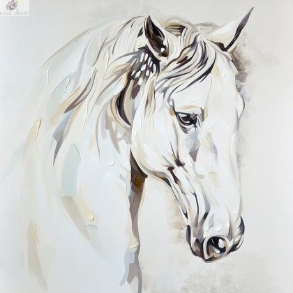 Oil painting White horse