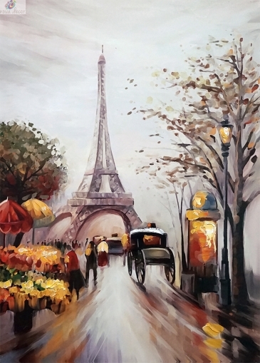 Oil painting Eiffel Tower