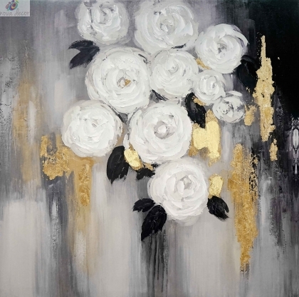 Картина с маслени бои Бели рози