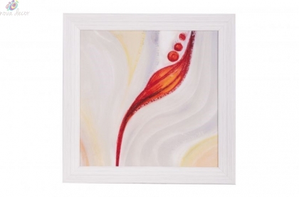 Framed Print - Red floral motive