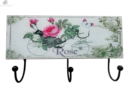 Glass wall hanger Rose