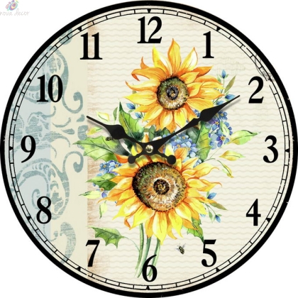 Wall clock Sunflowers