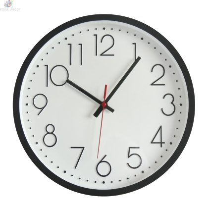 Wall clock Black and White with silent mechanism