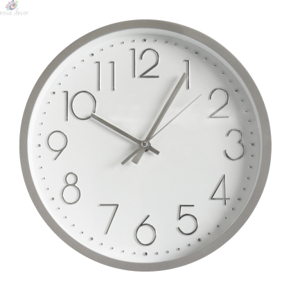 Wall clock Silver with silent mechanism