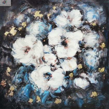 Oil painting Space flowers