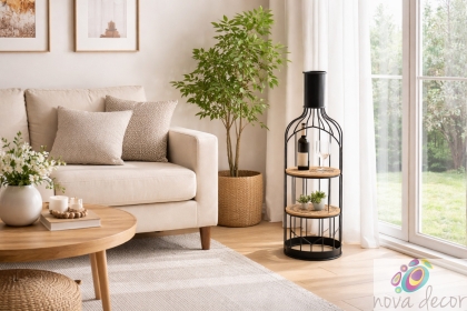 Метална етажерка във формата на бутилка - 3 рафта