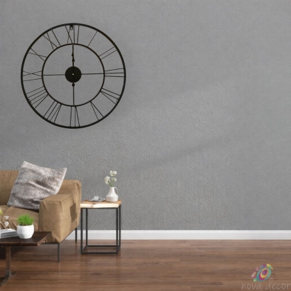 Wall clock Black metal Geneva