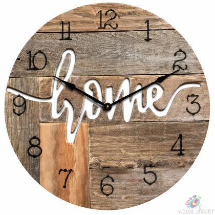 Wall clock HOME with Silent Clock Movement