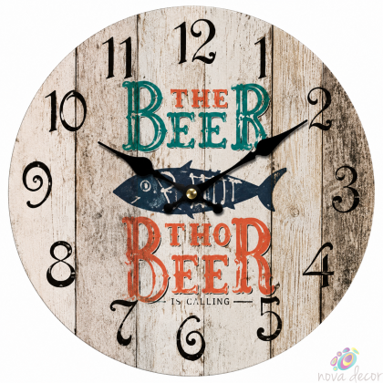 Wall Clock Retro Pub with Silent Clock Mechanism