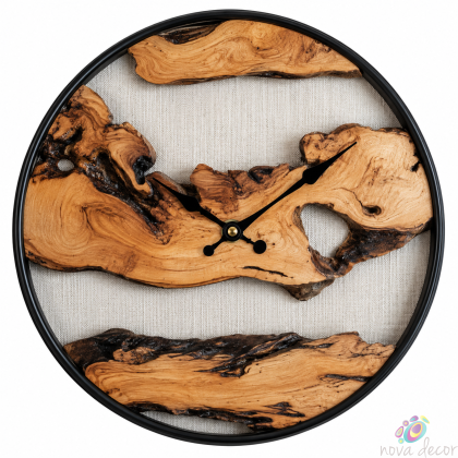 Wall Clock Wooden Abstract with Silent Clock Mechanism