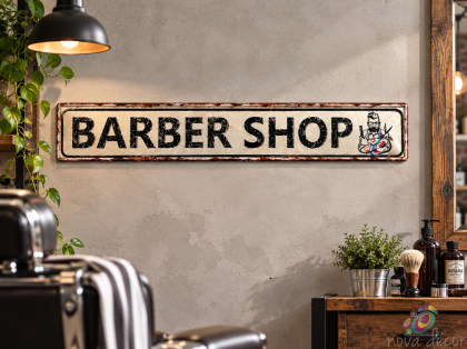 Barber Shop – метална табела