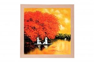 Framed Print - Canoe and love