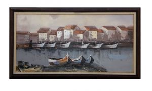 Картина масло - Лодки и романтика