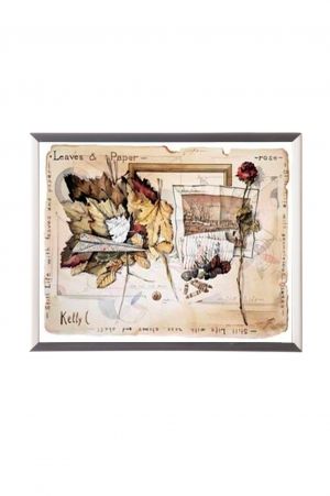 Mylar framed print "Leaves and Paper"