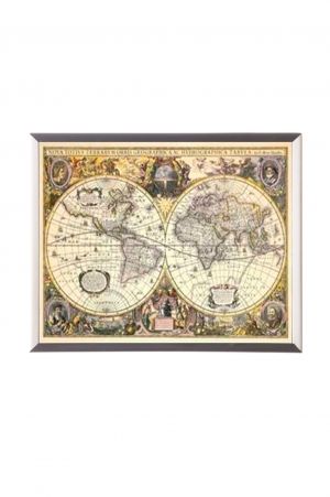 Mylar framed print "Map of the World"