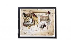 Mylar framed print "Leaves and Paper"