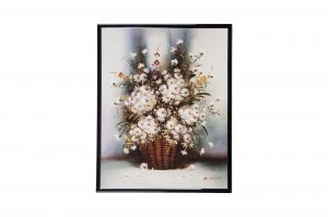 Mylar Framed Print – Vase of white flowers