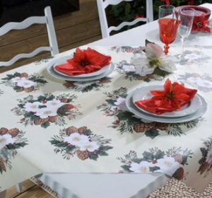Christmas tablecloth "White Christmas star" 90x90 cm.