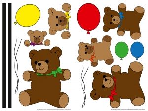 Sticker Teddy Bears